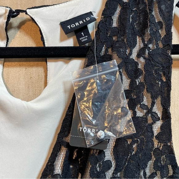 NWT Torrid All Over Lace Black Nude High Low Hem Maxi Dress Women’s Sz 1X - Picture 8 of 12